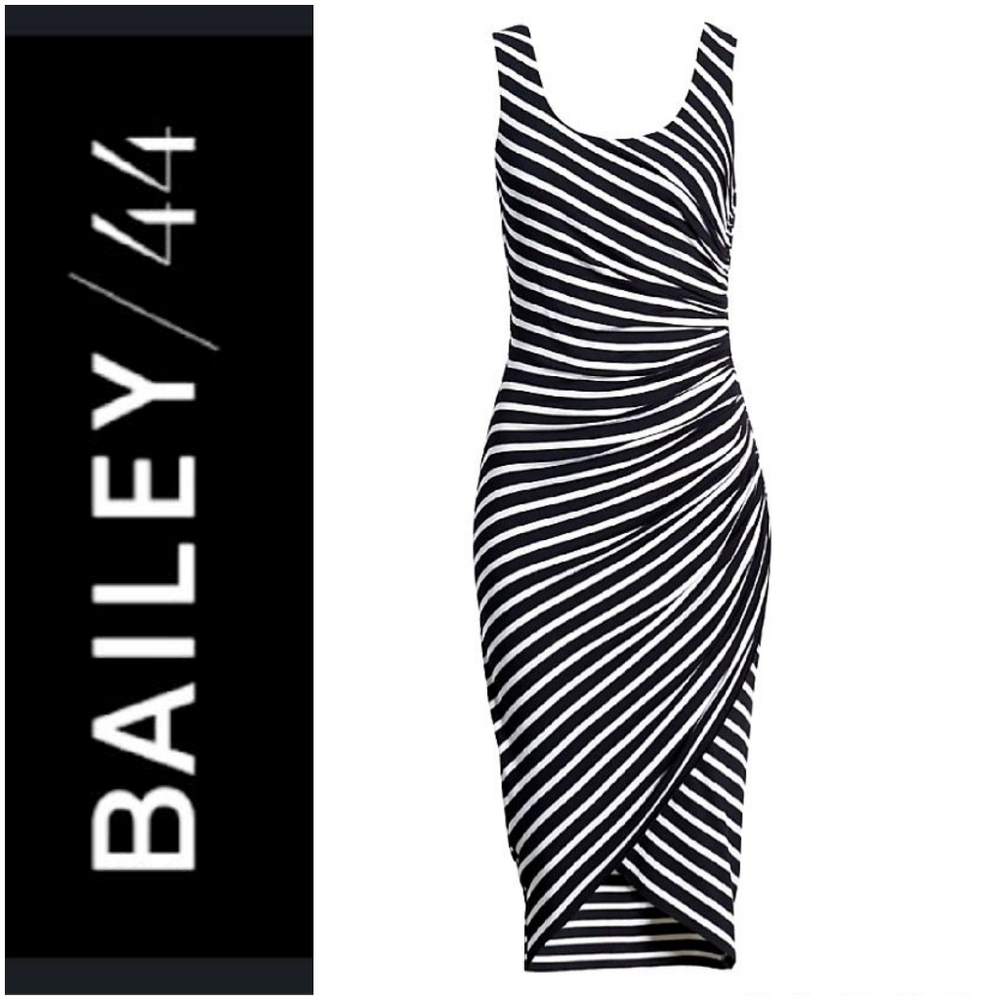 NWT♥️BAILEY 44 Object d'Art Striped Midi Sheath-XS